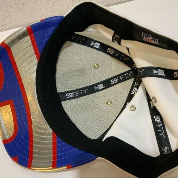 New York Giants NFL New Era 59Fifty Hat Blue Fitted Baseball Cap 7 5/8 - Picture 5 of 7